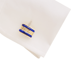 Boutons de manchette Boucheron, or jaune, lapis lazuli.
