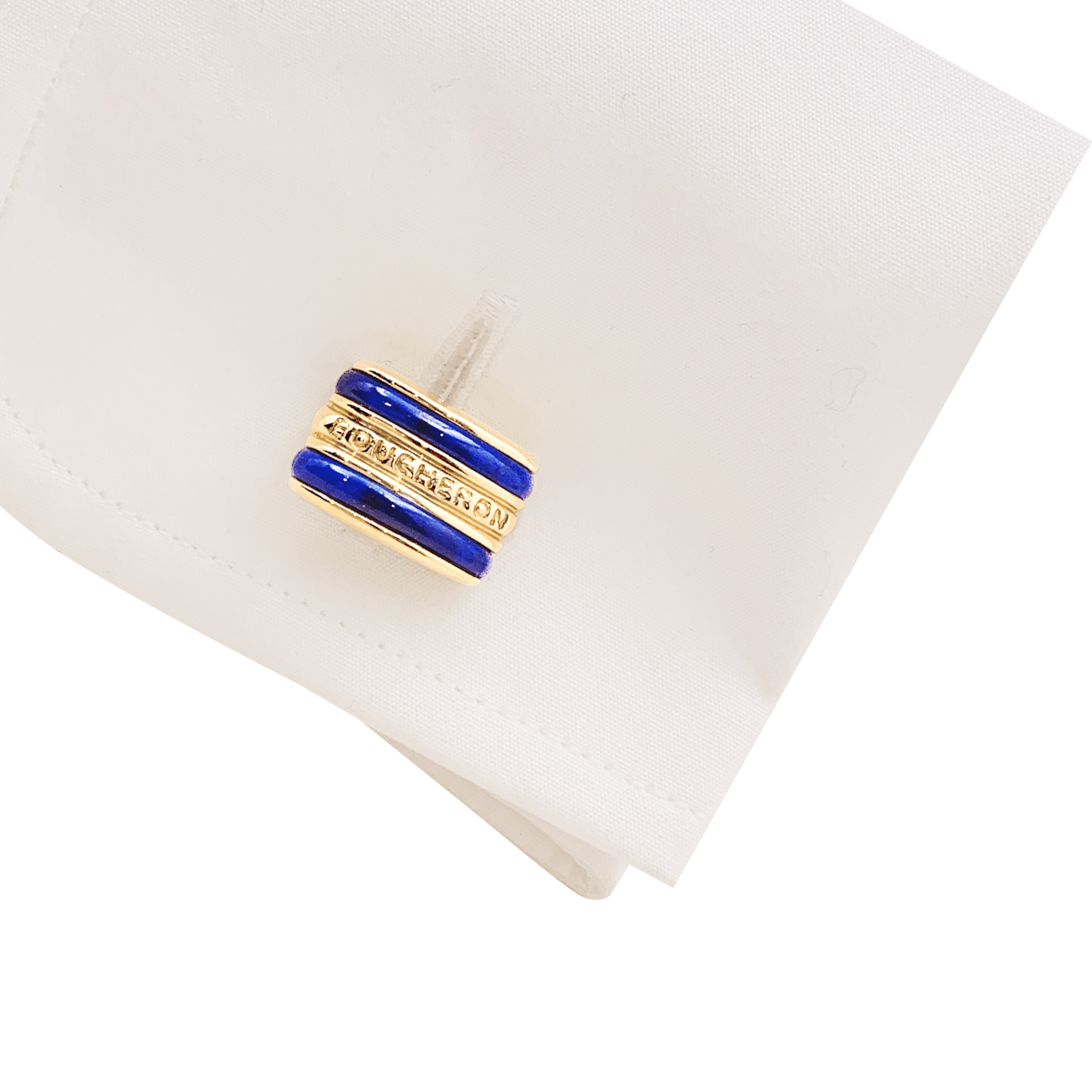 Boutons de manchette Boucheron, or jaune, lapis lazuli.