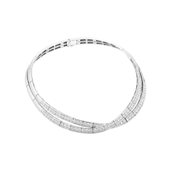 Collier Van Cleef & Arpels, "Avignon", or blanc, diamants.