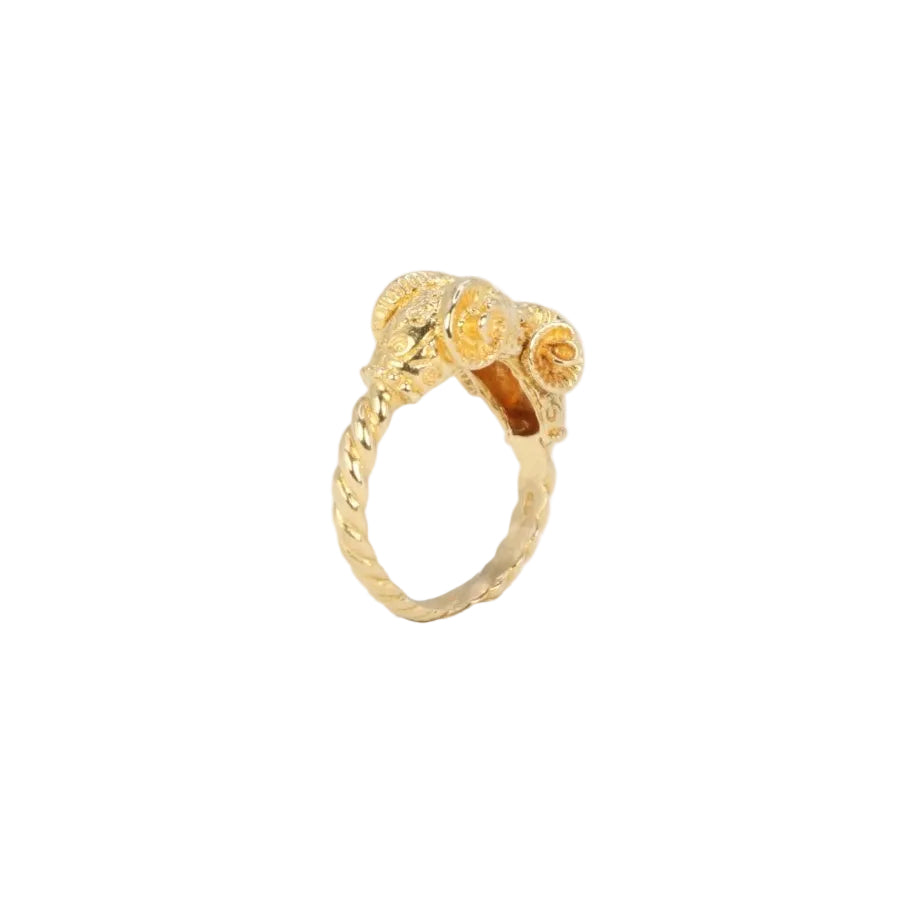 LALAOUNIS Bague tête de bélier en or jaune - Castafiore
