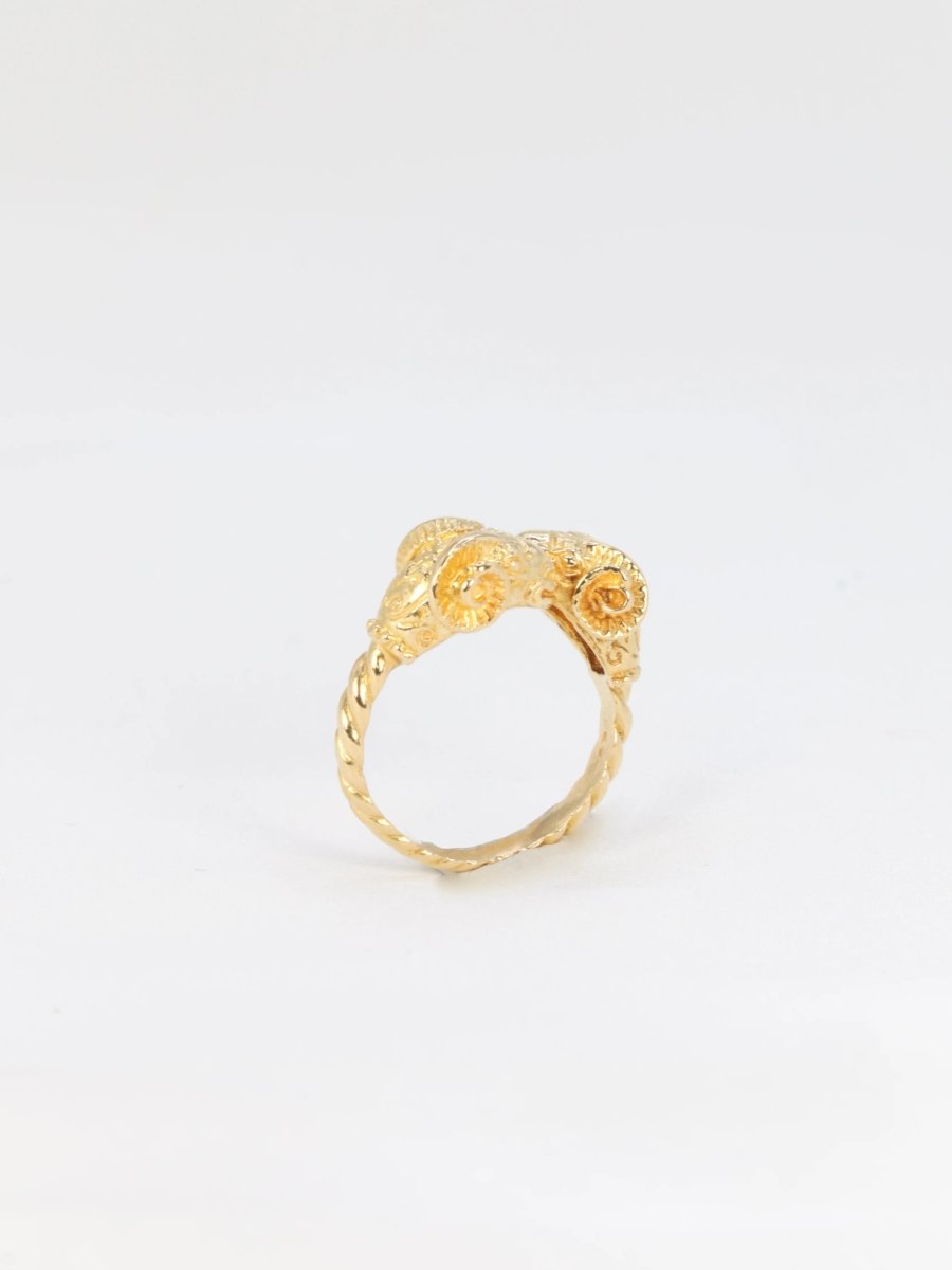 LALAOUNIS Bague tête de bélier en or jaune - Castafiore