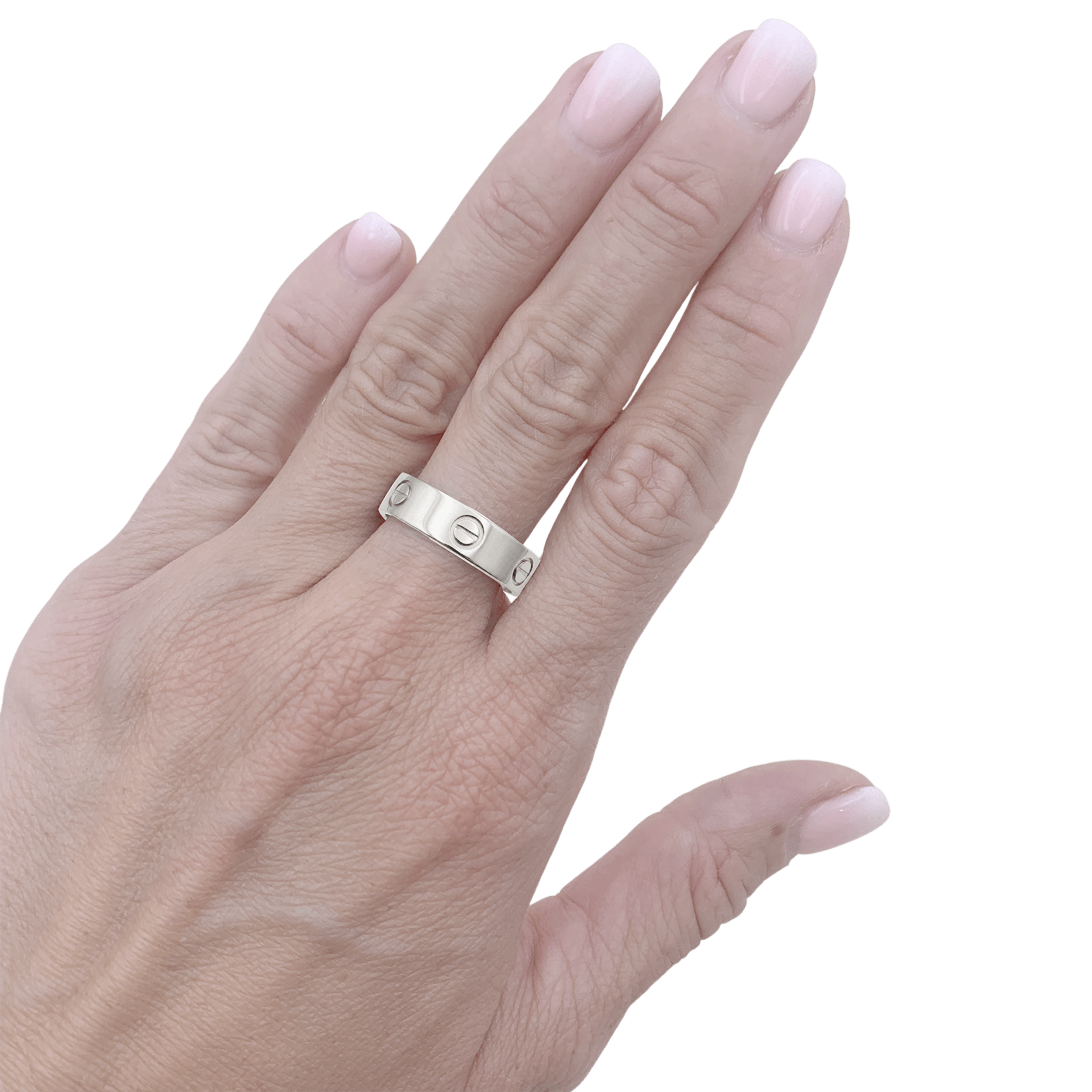 Bague Cartier "Love Classique", or blanc.
