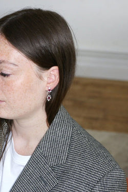 Longues Boucles d'Oreilles Rubis et Diamants - Castafiore