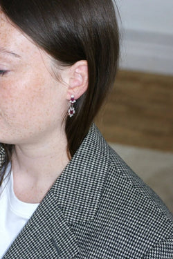 Longues Boucles d'Oreilles Rubis et Diamants - Castafiore