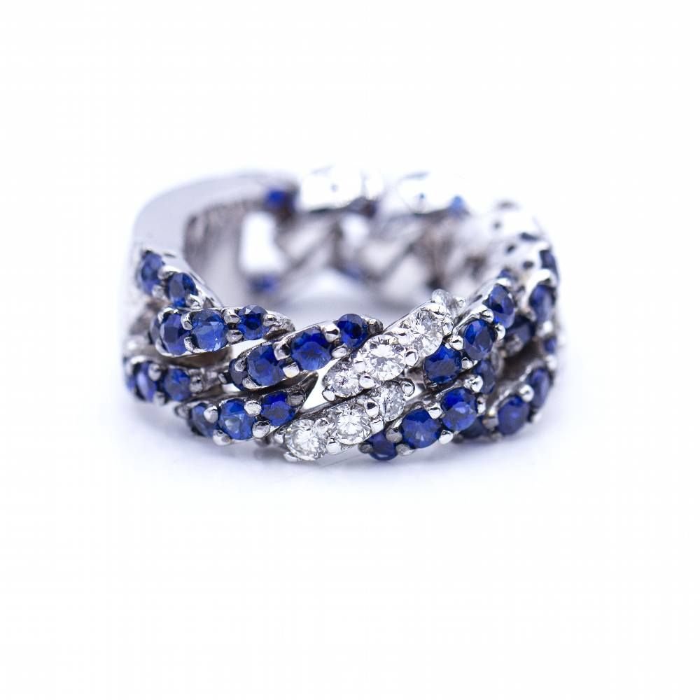 Lunette en or blanc avec diamants et saphirs - Castafiore