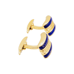 Boutons de manchette Boucheron, or jaune, lapis lazuli.