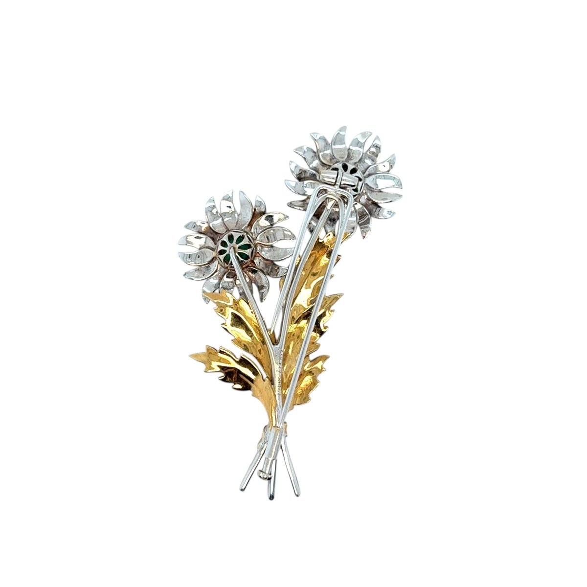 M. Buccellati Sunflowers Emerald Brooch - Castafiore