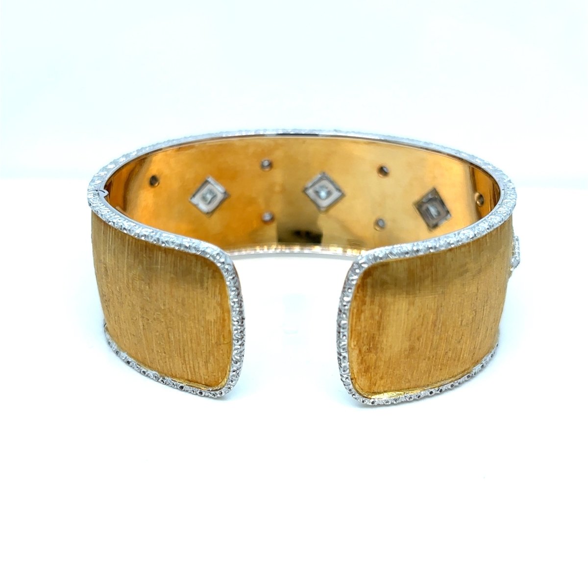 Mario Buccellati Macri Yellow & White Gold Bangle with Diamonds - Castafiore