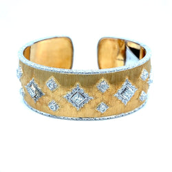 Mario Buccellati Macri Yellow & White Gold Bangle with Diamonds - Castafiore