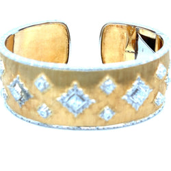 Mario Buccellati Macri Yellow & White Gold Bangle with Diamonds - Castafiore