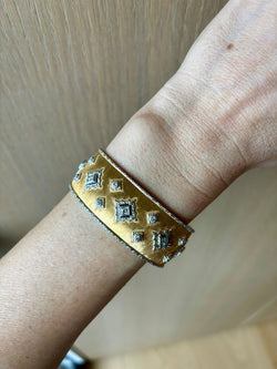 Mario Buccellati Macri Yellow & White Gold Bangle with Diamonds - Castafiore