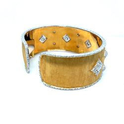 Mario Buccellati Macri Yellow & White Gold Bangle with Diamonds - Castafiore
