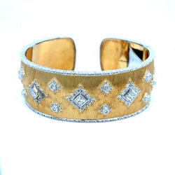 Mario Buccellati Macri Yellow & White Gold Bangle with Diamonds - Castafiore