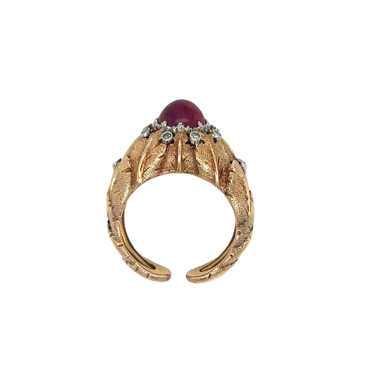 Mario Buccellati Ruby Diamond Gold Ring - Castafiore