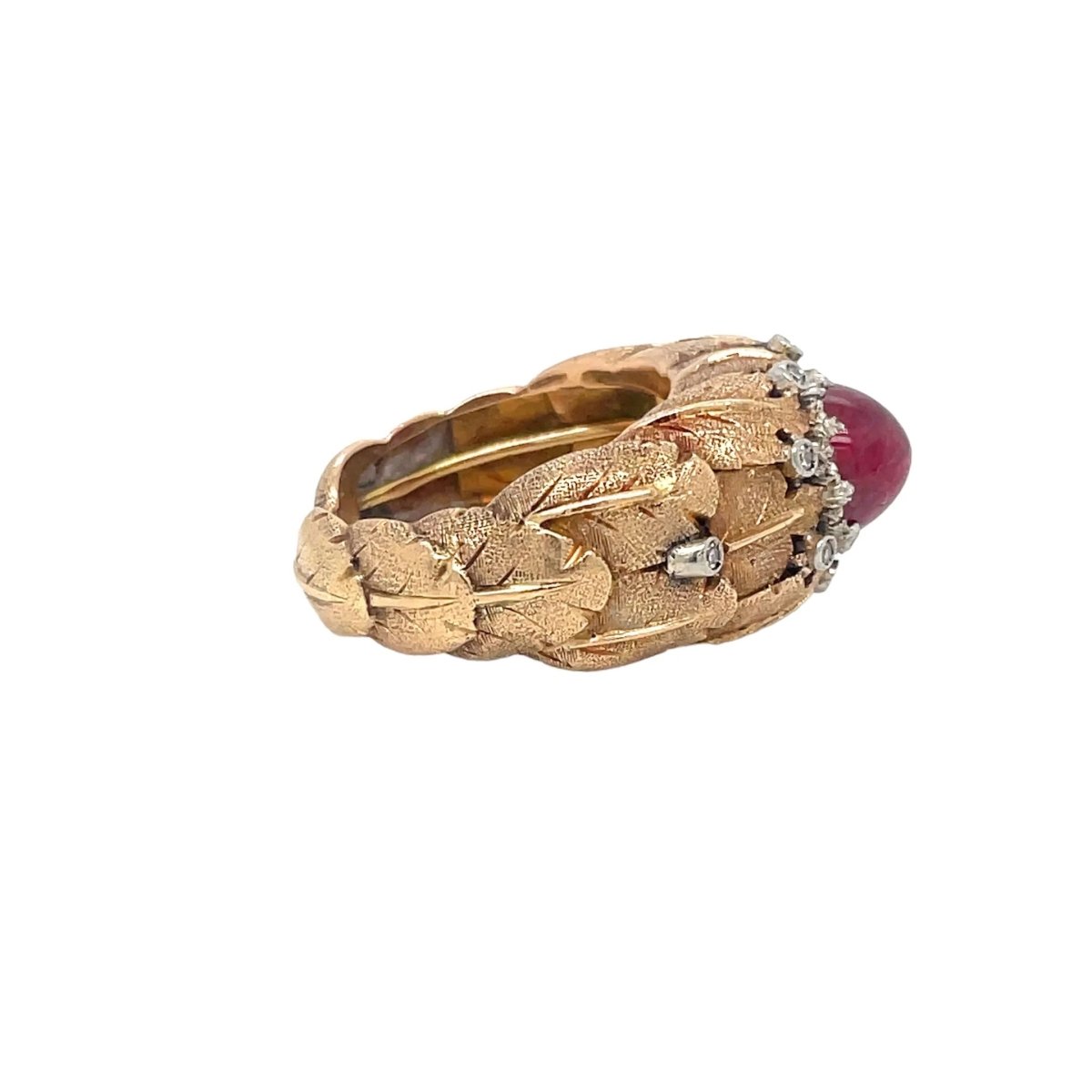 Mario Buccellati Ruby Diamond Gold Ring - Castafiore