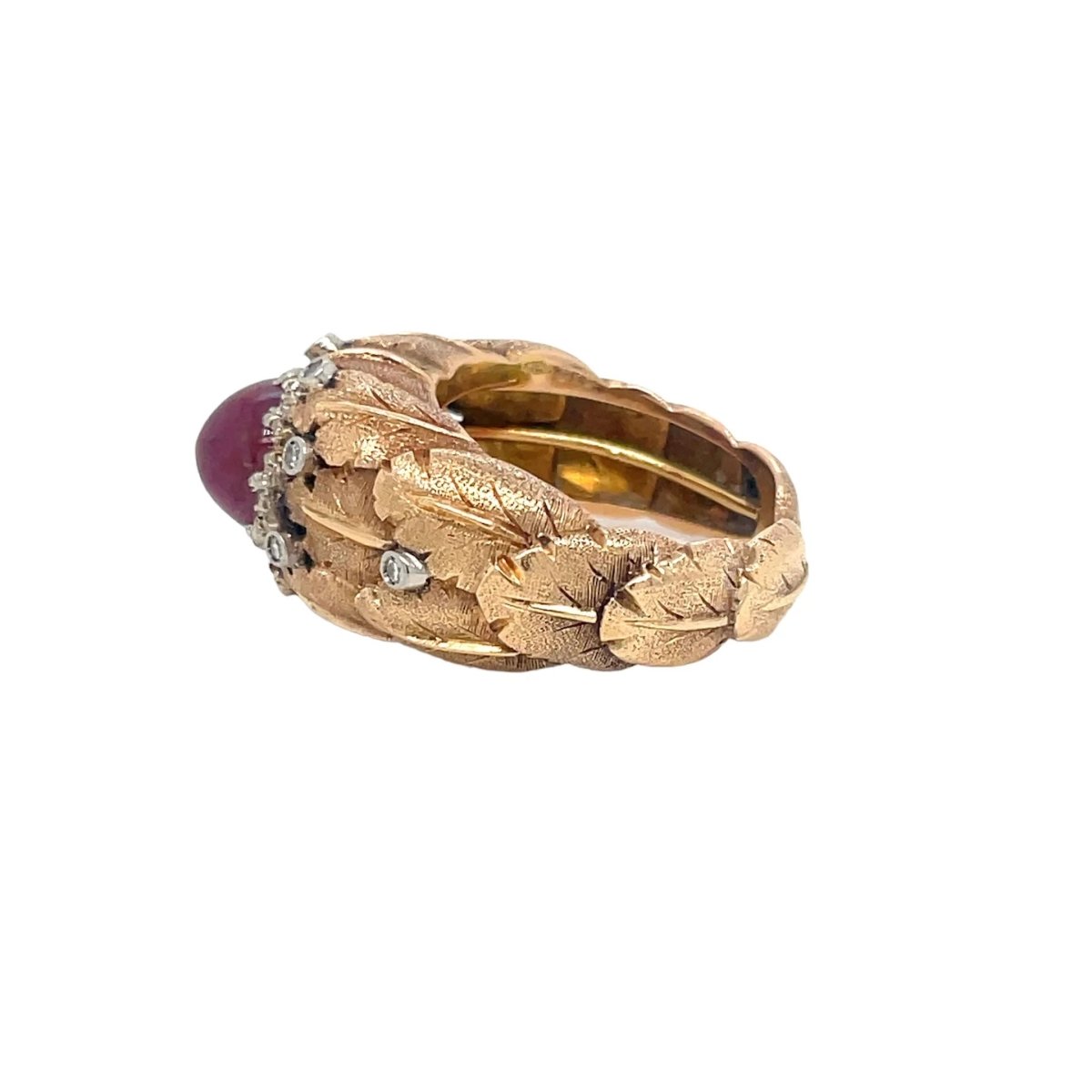 Mario Buccellati Ruby Diamond Gold Ring - Castafiore