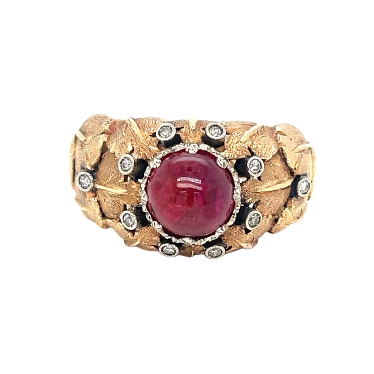 Mario Buccellati Ruby Diamond Gold Ring - Castafiore