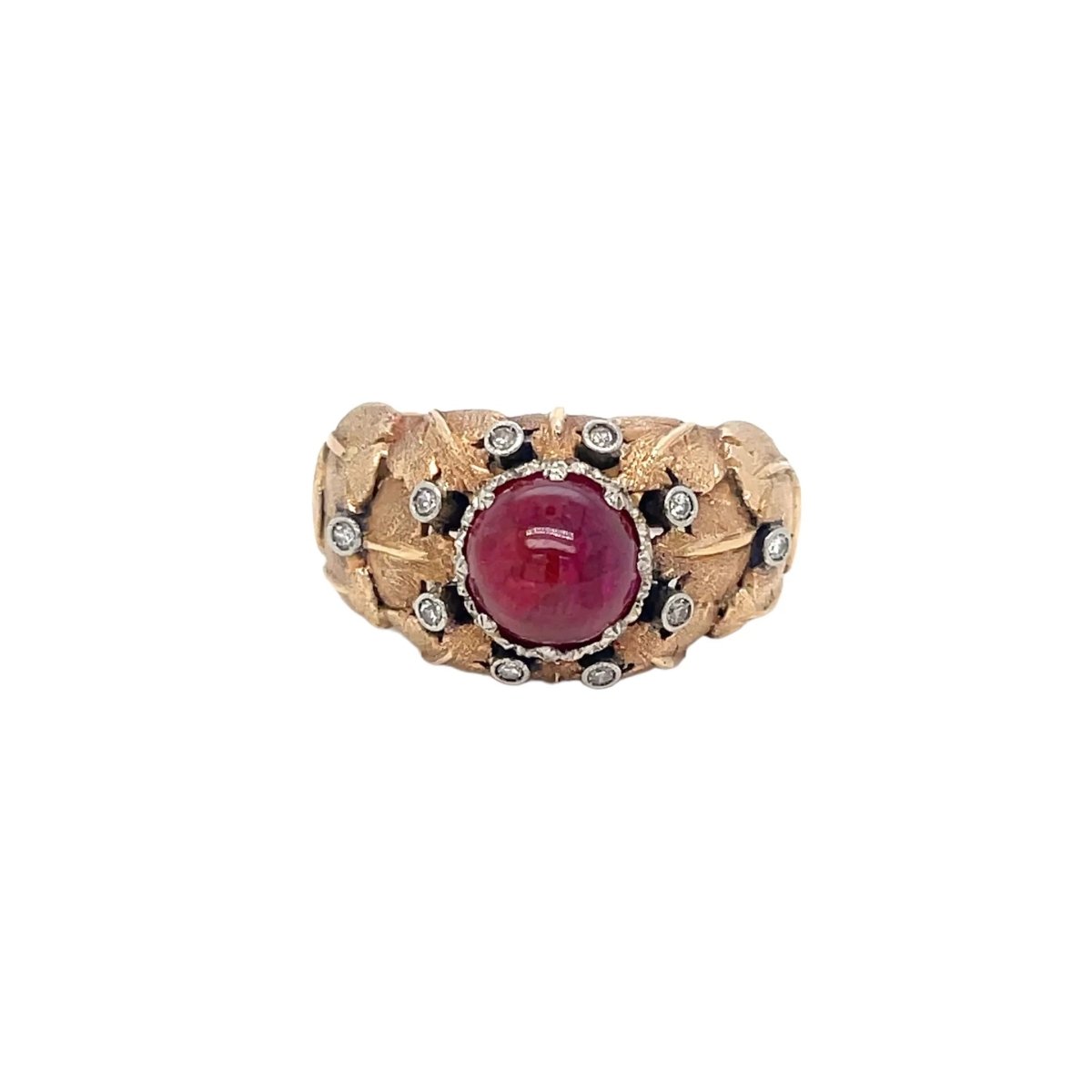 Mario Buccellati Ruby Diamond Gold Ring - Castafiore