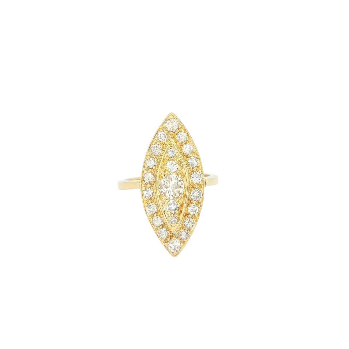 Marquise en or jaune et diamants - Castafiore