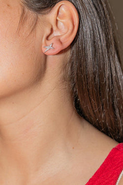 Mauboussin Boucles d'oreilles Puces French Valentine Or blanc Diamant - Castafiore