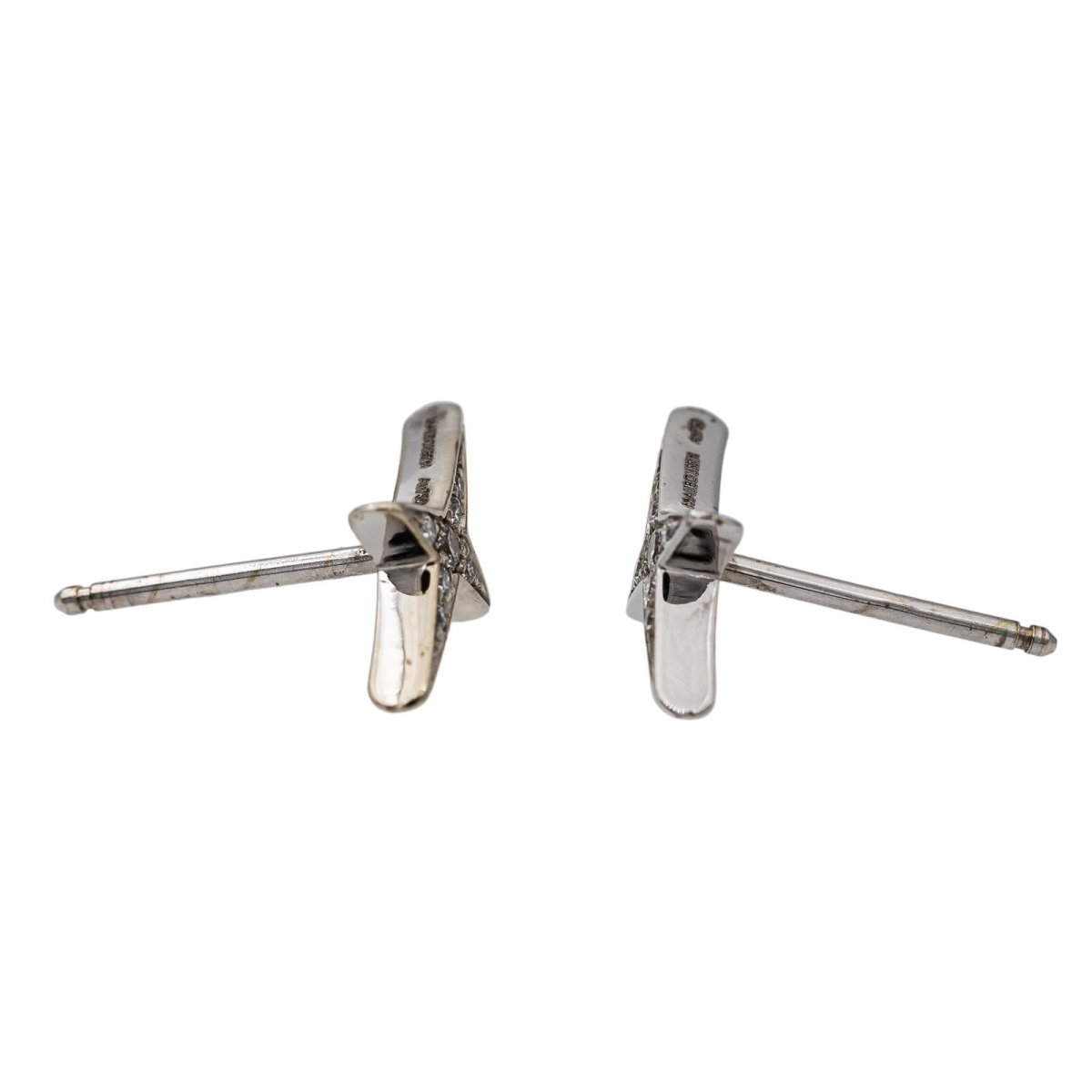 Mauboussin Boucles d'oreilles Puces French Valentine Or blanc Diamant - Castafiore