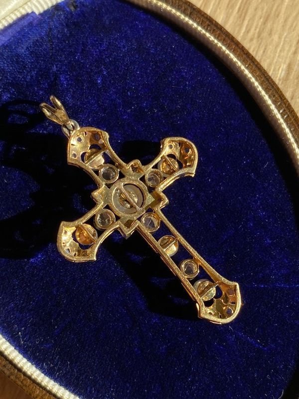 Pendentif croix Belle époque