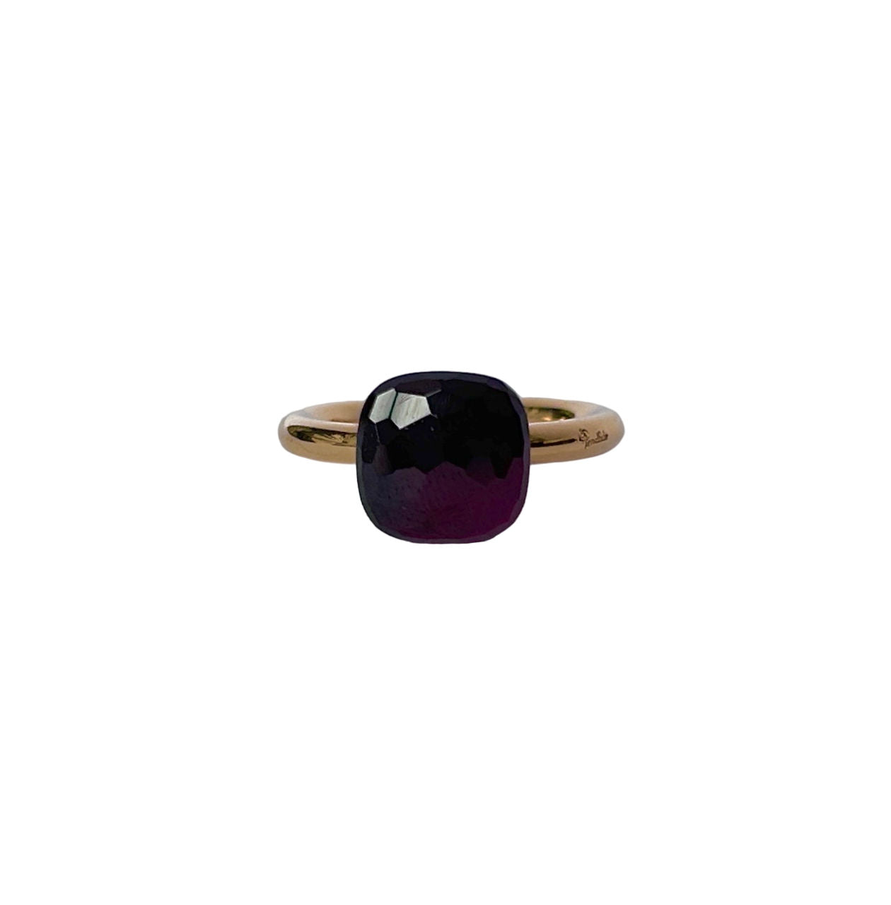 Bague POMELLATO Nudo Classic en or rose et grenat rouge (Taille 54)