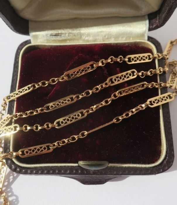 Collier Chaîne ancienne Filigranes or rose