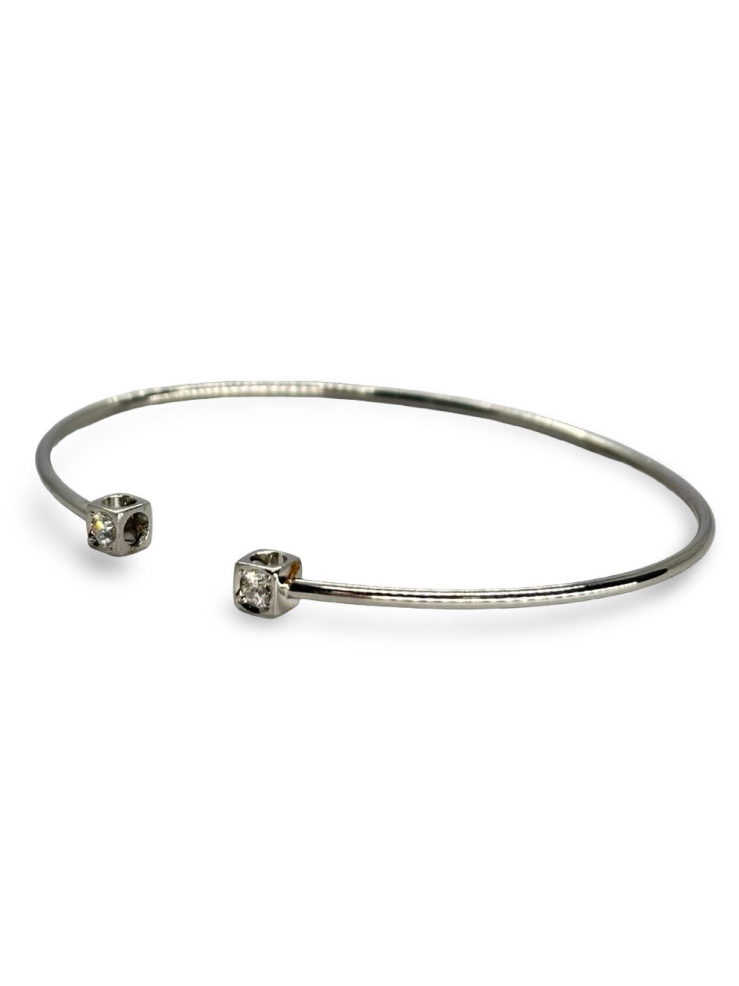 Bracelet Jonc DINH VAN "Le Cube" in white gold and diamonds