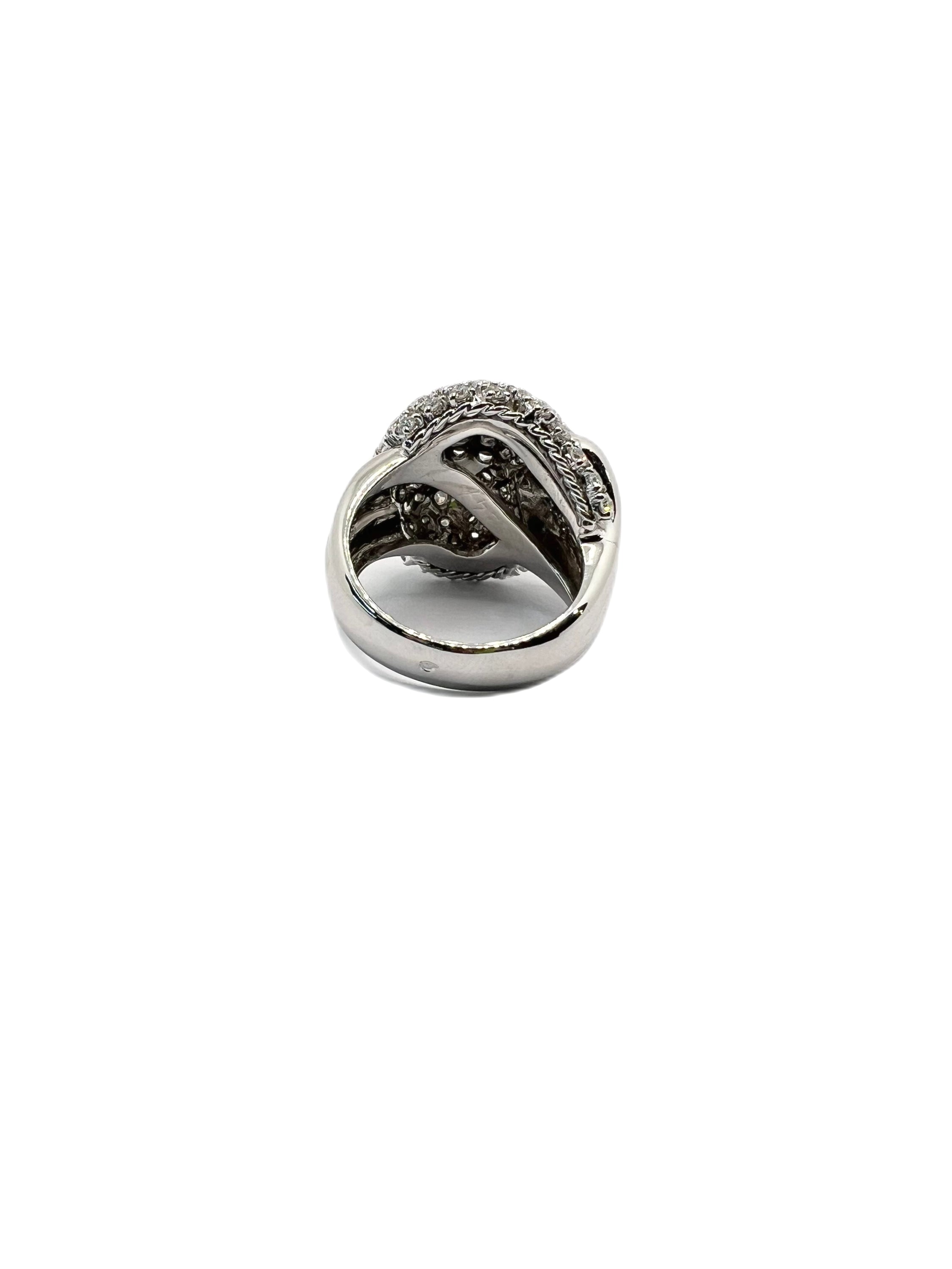 Dome ring in white gold and diamonds
