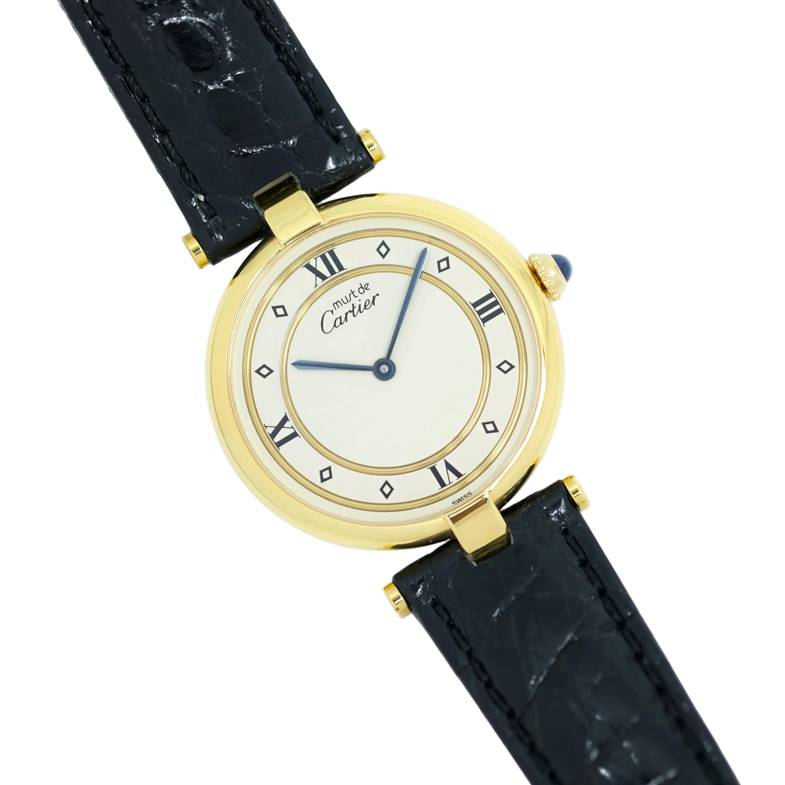 Montre CARTIER Vendôme Must grand modèle en plaqué or