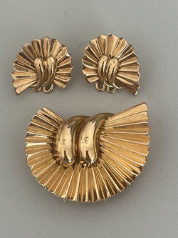 6475 - Broche et Boucles d'Oreilles Or Jaune