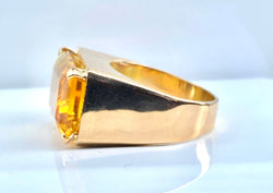 Bague en or jaune 18 carats, topaze jaune 11,26 carats