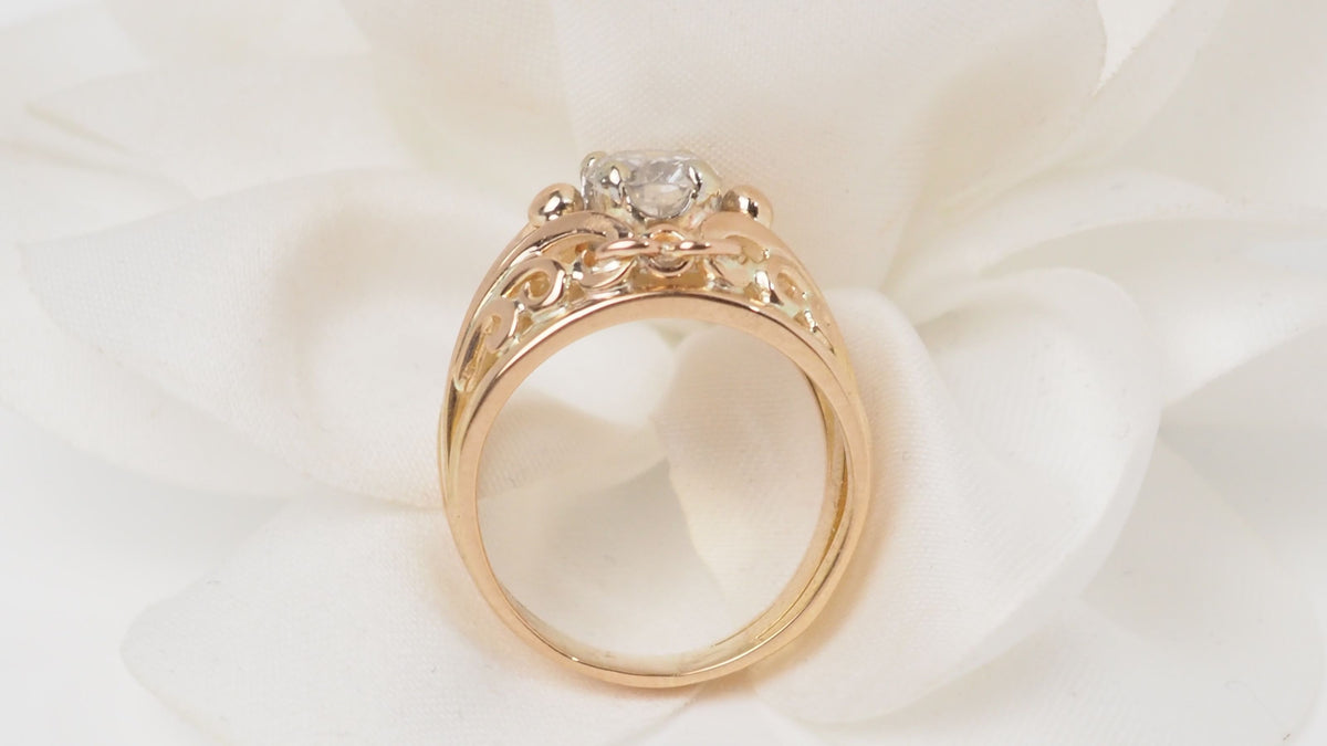 Antique rose gold and diamond ring 