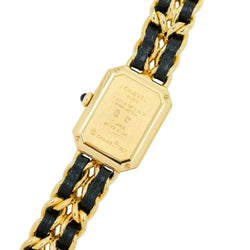 Montre CHANEL Première en plaqué or et cuir