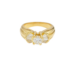 Bague en or jaune et diamants