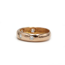 Ring Solitaire in rose gold and diamonds