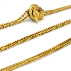 Sautoir Pendentif - Or et Rubis