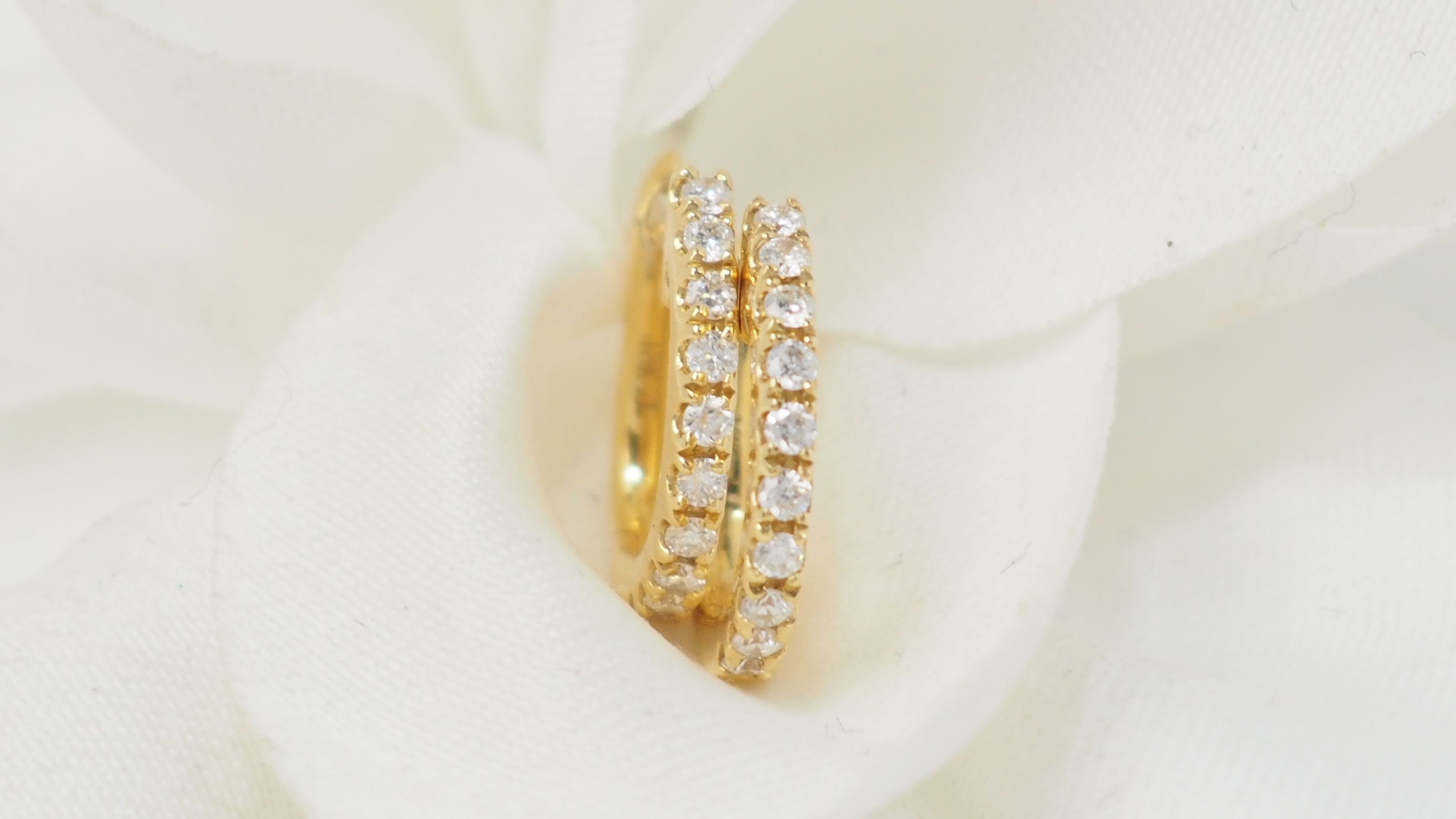 Yellow gold and diamond earrings