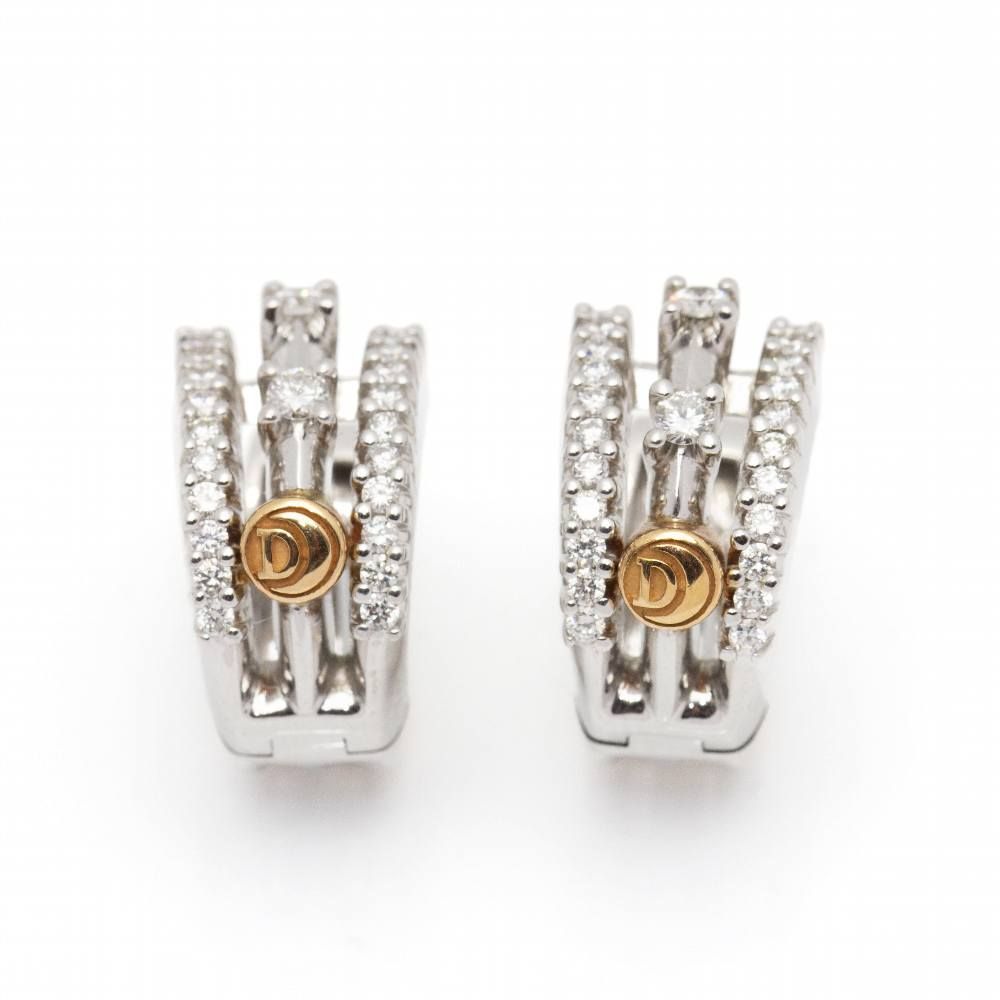 Boucles d'oreilles de marque DAMIANI en or bicolore