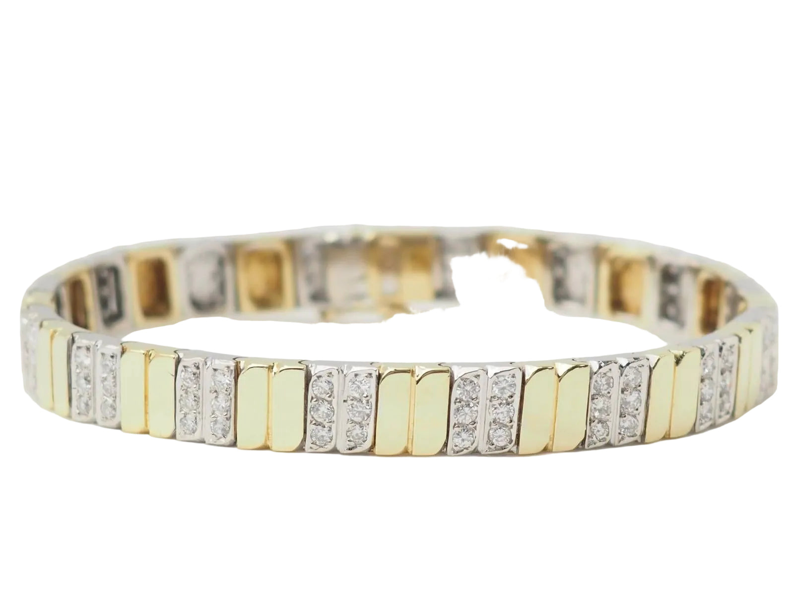 Bracelet vintage en or jaune et blanc et diamants