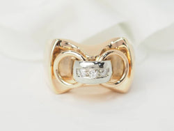 Bague Tank en or jaune et blanc et diamants