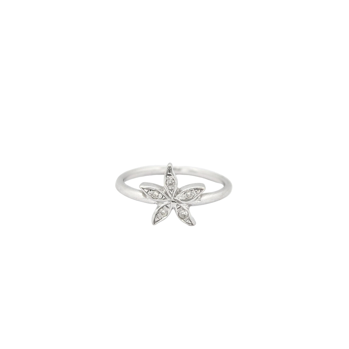Bague Florale or blanc et diamants