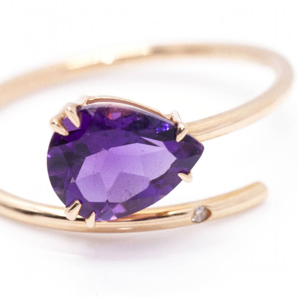 Ring RAY in amethyst and gold