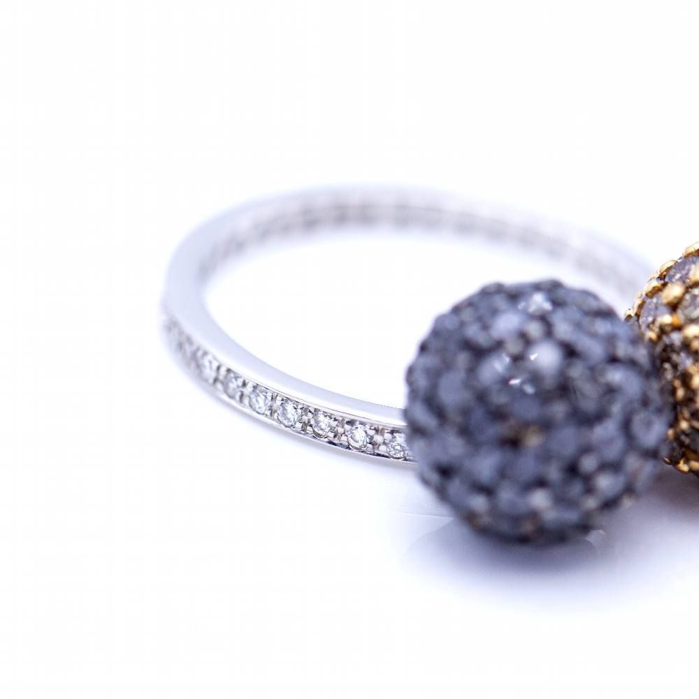 Bague Signature Bicolore avec Diamants