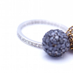 Bague Signature Bicolore avec Diamants