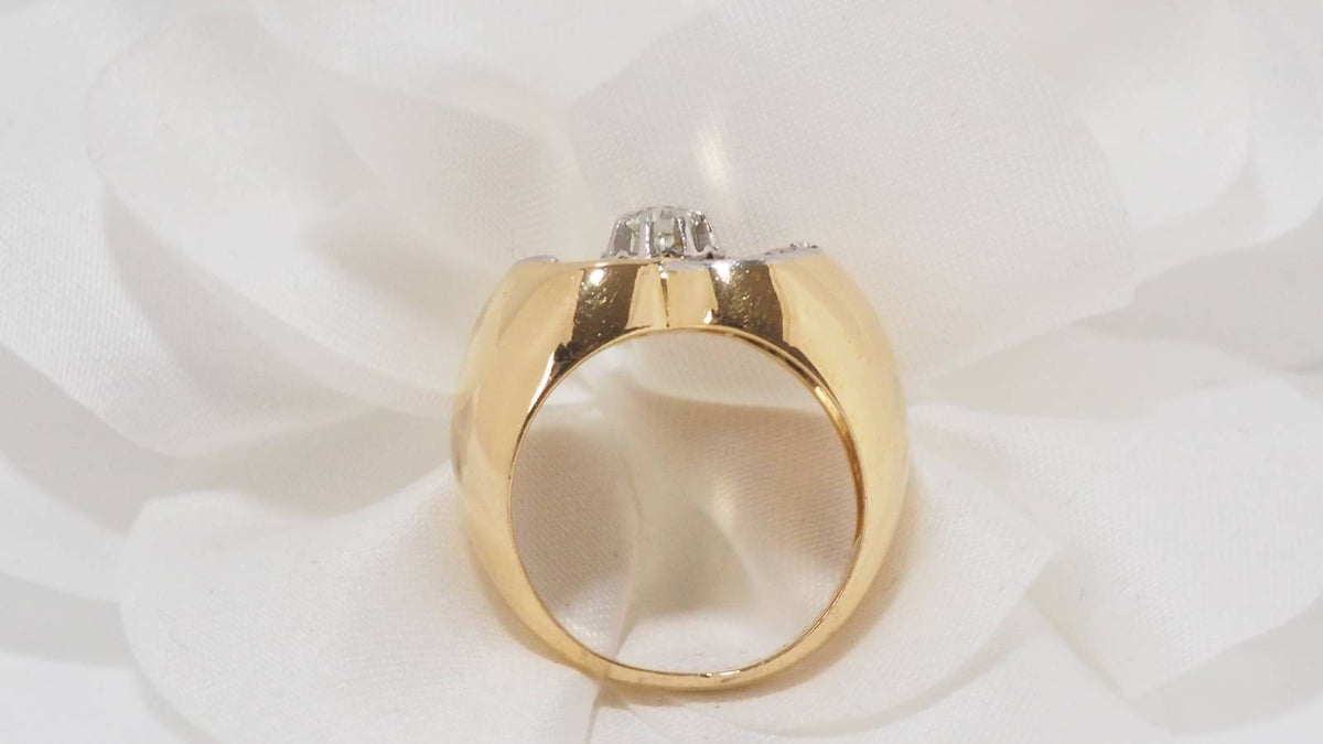 Yellow gold and diamond ring
