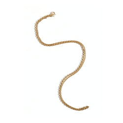 Necklace Morning in yellow gold 18-carat forçat-type mesh diamond - 55 centimeters