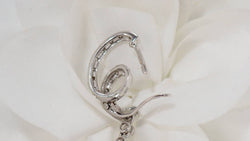 Pendants d'oreilles en or blanc, diamants et corail