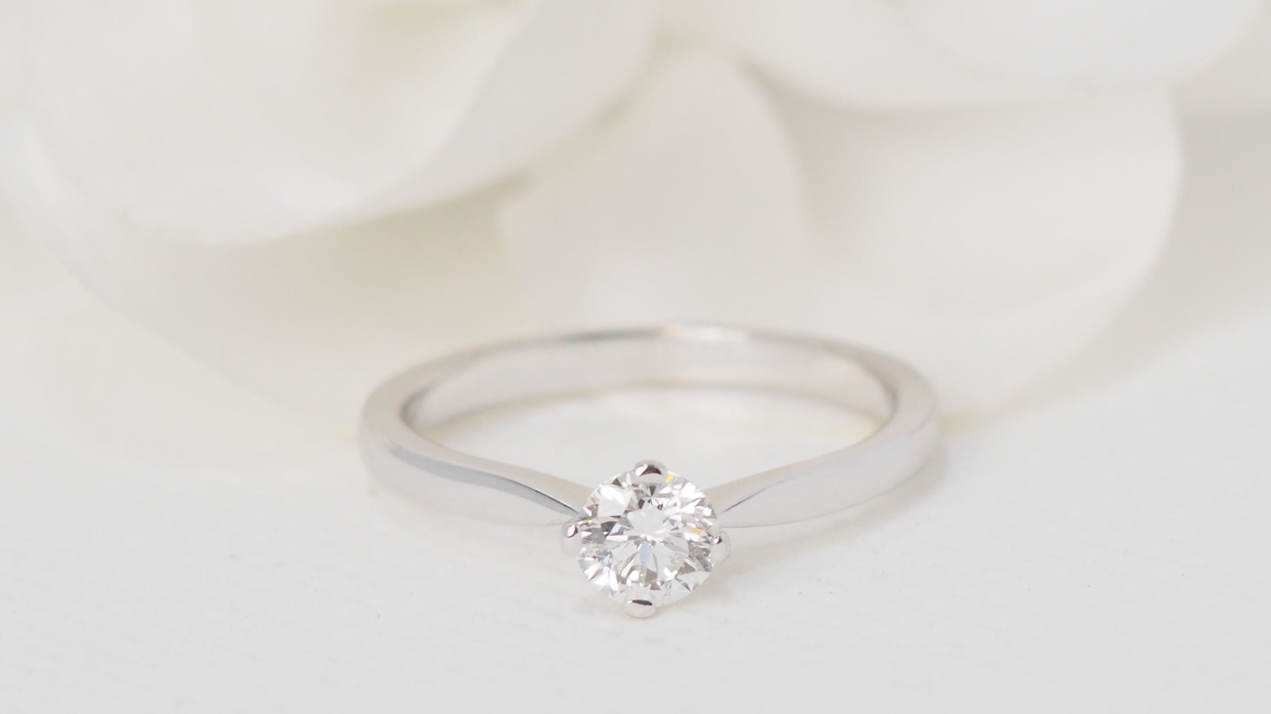 Bague solitaire diamant certifié GIA (0,51carat) or blanc